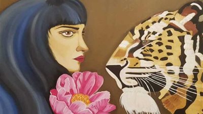 ٤٠ لوحة فنية فى معرض الفنانة 