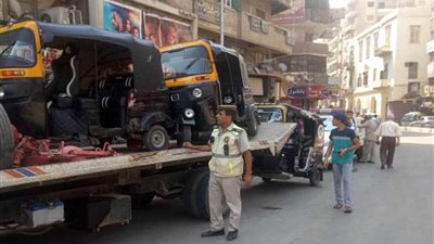 حملة لمطاردة التوك توك المخالف لخط السير فى طنطا