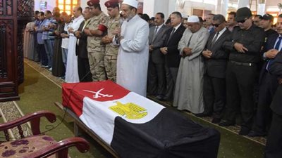 جنازة شعبية لشهيد القوات المسلحة ببنى سويف 