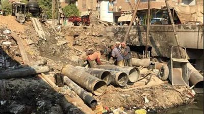 توسعة كوبري الصرف بالقلج في الخانكة