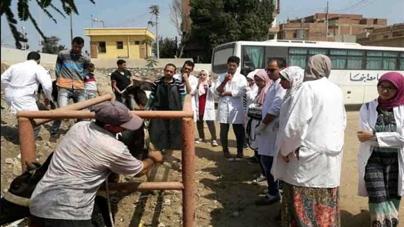 قافلة بيطرية لجامعة