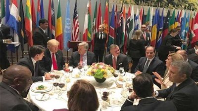 الرئيس السيسي يشارك في مأدبة غداء أقامها سكرتير عام الأمم المتحدة