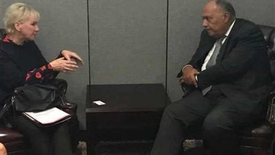 شكري يلتقي وزيرة خارجية السويد على هامش أعمال الجمعية العامة بنيويورك