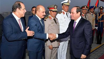 لحظة وصول الرئيس السيسي بعد مشاركته فى أعمال الجمعية العامة للأمم المتحدة