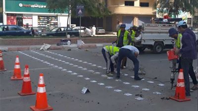 بالصور.. اللواء حسونة يتفقد المطبات بعين القط في طنطا