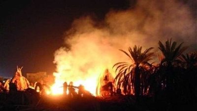 اندلاع حريق هائل في الوادي الجديد