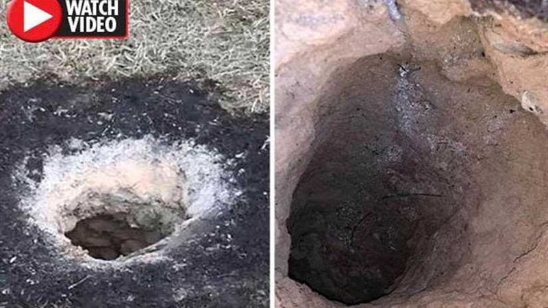 ثقب غامض يطلق ألسنة