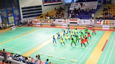 بالصور .. الفنون الشعبية تزين حفل افتتاح بطولة مصر الدولية للريشة الطائرة