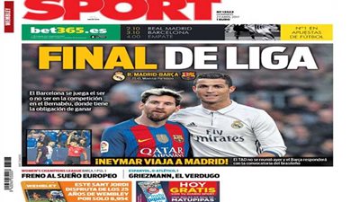 كلاسيكو برشلونة وريال مدريد يتصدر عناوين الصحف الاسبانية