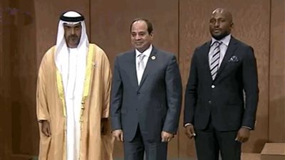 الرئيس السيسي يكرم حفيد مانديلا ورئيس ديوان ولي عهد أبوظبي