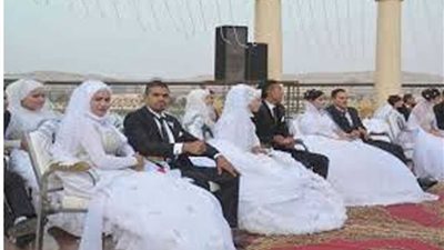 زفاف جماعي لـ40 عريسا وعروسة بأسيوط