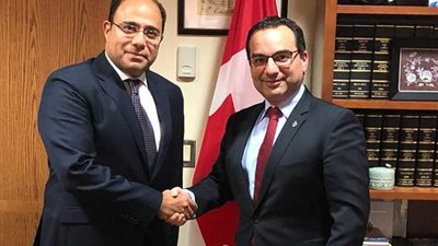 سفير مصر في كندا يلتقي رئيس لجنة العلاقات الخارجية بمجلس العموم الكندي