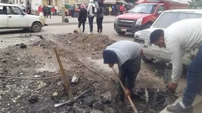 تنفيذ بالوعات جديدة لصرف مياه الأمطار بالمنصورة