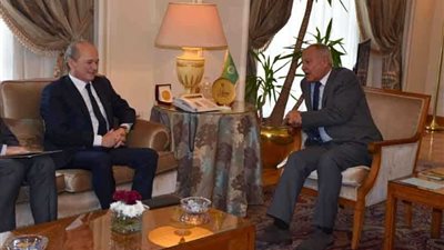 أبو الغيط يستقبل مبعوث الرئيس الفرنسي لسوريا