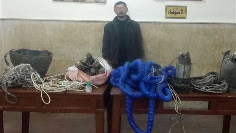 ضبط هيثم ينقب عن