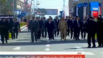لحظة افتتاح الرئيس السيسي 
