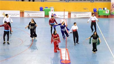 صور.. الفلكلور الشعبي يزين حفل افتتاح بطولتي العرب وإفريقيا لكرة السرعة