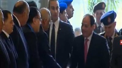 الرئيس يصل مقر افتتاح مسجد الفتاح العليم وكاتدرائية السيد المسيح