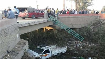 إصابة 8 أشخاص سقطت بهم سيارة ربع نقل في الترعة بالقوصية