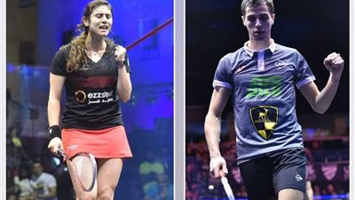 حافظ يهنئ بطلي الاسكواش نور الشربينى وعلى فرج