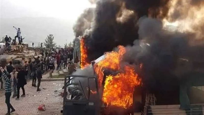 شاهد.. حرق معسكر