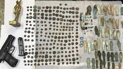 العثور على 336 قطعة أثرية بمنزل موظف بالمنيا