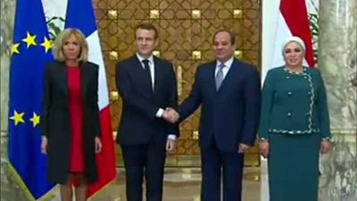 بدء القمة المصرية الفرنسية بين السيسي وماكرون بقصر الاتحادية