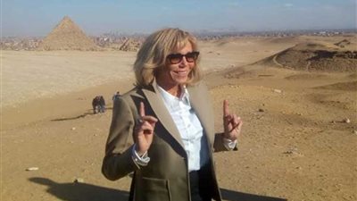 زيارة قرينة الرئيس الفرنسي لمنطقه آثار الهرم