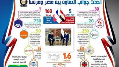 أنفوجراف..حصاد التعاون بين مصر وفرنسا