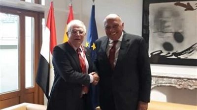 شكري يلتقي نظيره الإسباني ببروكسل