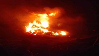 السيطرة على حريق هائل نشب بقش الأرز ببنها