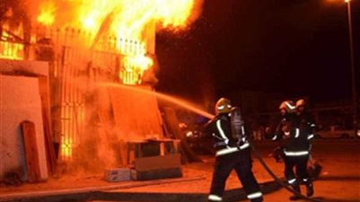 السيطرة على حريق بمخزن سيراميك في العبور