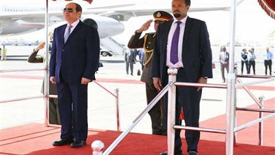 استقبال الرئيس السيسي بأديس أبابا