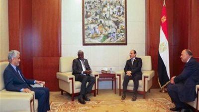 رئيس وأعضاء مفوضية الاتحاد الافريقي يعربون عن ثقتهم في رئاسة مصر ويطلبون دعم السيسي