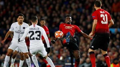 مانشستريونايتد يتعادل أمام باريس سان جيرمان سلبيًا في الشوط الأول