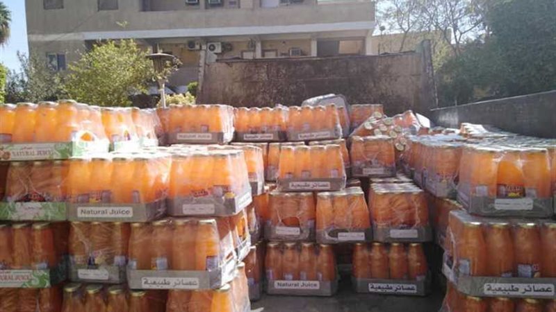 ضبط ٣٦٠٠ عبوة عصير