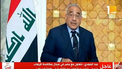 رئيس وزراء العراق: نتفق مع رؤية مصر في ضرورة اقتلاع أسباب الإرهاب من جذورها