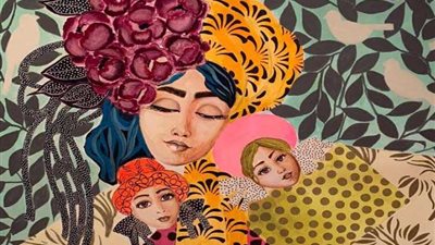 المرأة والزهور في 