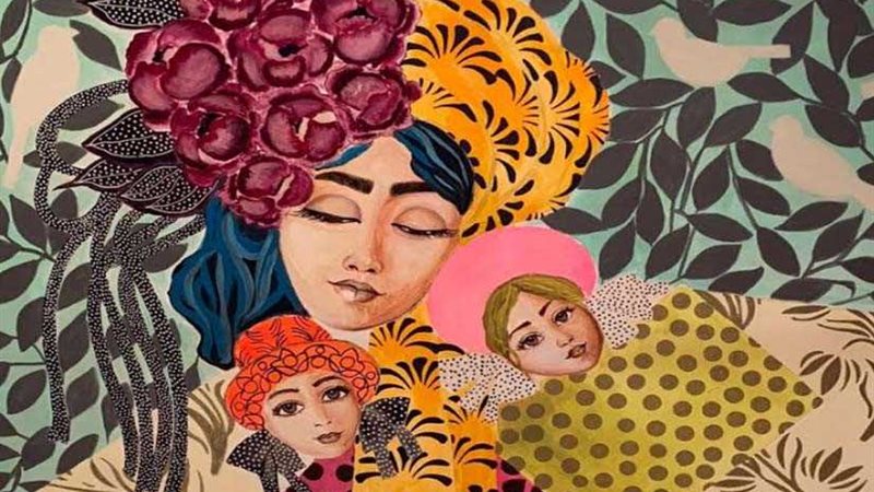 المرأة والزهور في