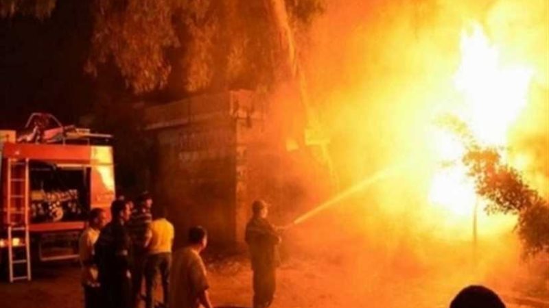 نشوب حريق بمصنع غزل