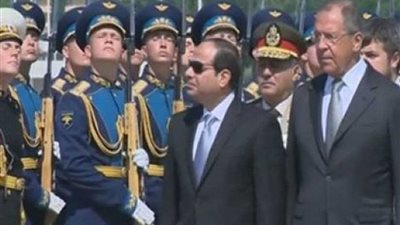 السيسي يستقبل وزير الخارجية الروسي بالاتحادية
