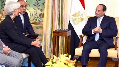 السيسي يلتقي كريستين لاجارد مديرة صندوق النقد الدولي بمقر إقامته بواشنطن