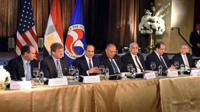 رسائل الرئيس السيسى في لقائه بأعضاء غرفة التجارة الأمريكية لزيادة الاستثمارات في مصر