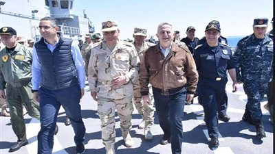 وزراء دفاع مصر واليونان وقبرص يشهدون تدريب 