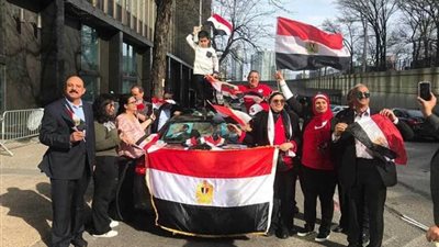 علم مصر يحيط بالمصريين بنيويورك