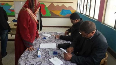 (صور) البحراوية يتوافدون على صناديق الاستفتاء للتعديلات الدستورية بلجان البحيرة