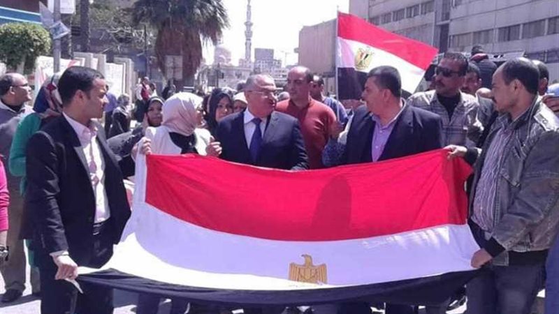 مسيرة حاشدة في المنصورة