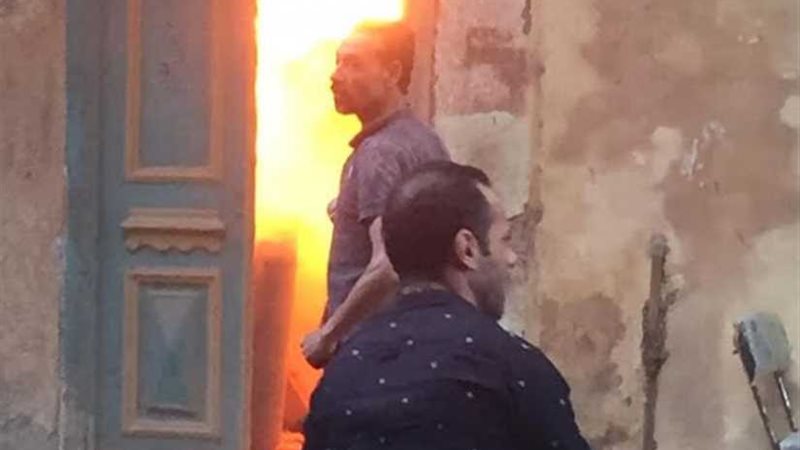 حريق فى منزل بدون