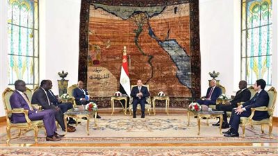 الرئيس السيسي يستقبل رئيس برلمان غانا بحضور عبدالعال
