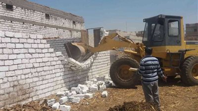 حملات لإزالة التعديات على الأراضي الزراعية بقرية تلة بالمنيا